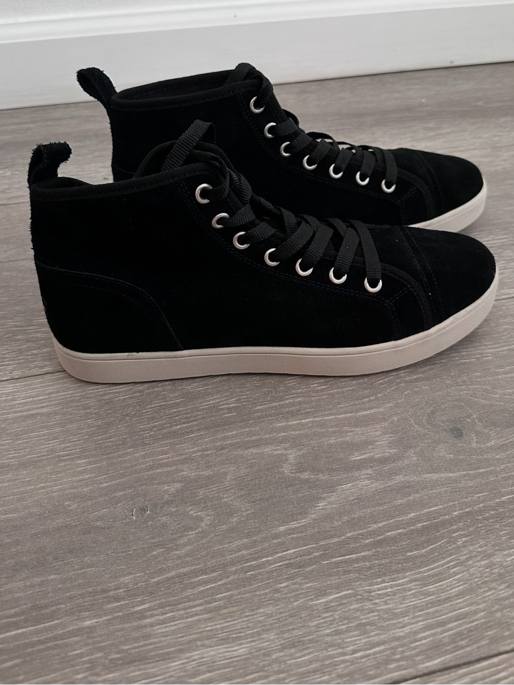 Koolaburra Black High-Top Sneakers with Off-White Sole